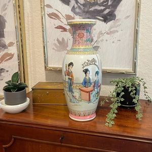 Vintage 1970’s Hand-Painted Chinese Vase